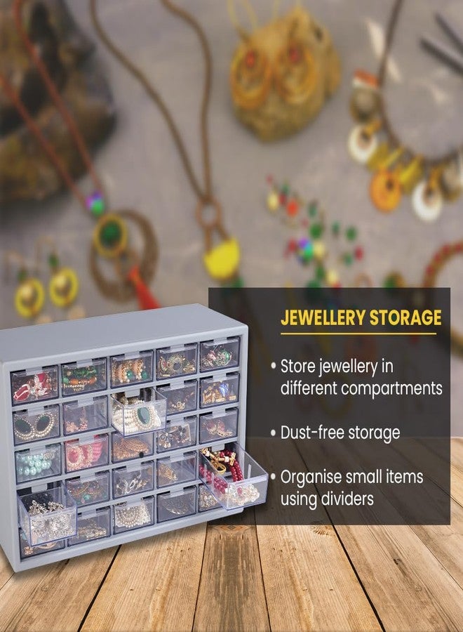 Alkon Polypropylene Component Organiser With Drawers (Aco25) | Small Parts Storage Jewellery Pharmacy Shop Medicine Nuts Screws Bolts DIY Clinic Hospital | Multiple Drawers-25 Drawers - Image 5